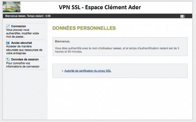 2nd écran de connexion au VPN