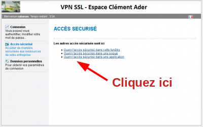 3 ème écran de connexion au VPN